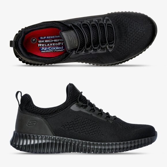 Skechers Men’s Relaxed Fit Cessnock Slip Resistant Work Shoes Black, Size 8.5 - Picture 2 of 16